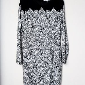 Maggy London Black/White Detailed Dress